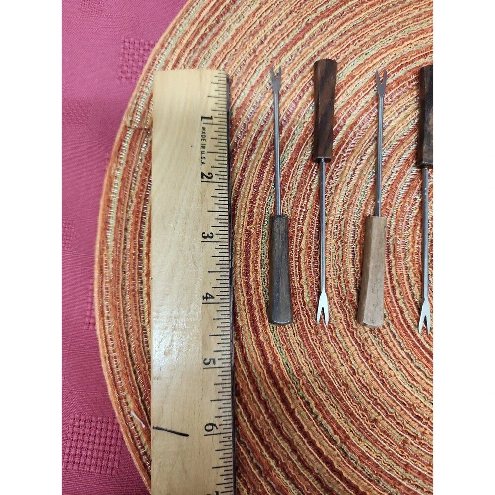 MCM Teak Handled Stainless Steel Cocktail Picks Set Of 12 Perfect For Martinis